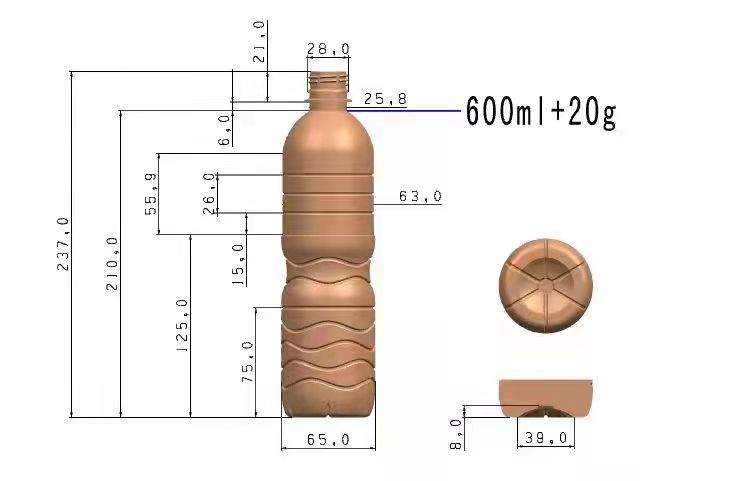ماكينة تعبئة المياه المعبأة - تصميم الزجاجة والملصقات